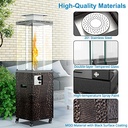 OTSUN 56''Patio Heater,Outdoor Propane Heater with Wheels,Metal Hood, Weather Cover, 41000 BTU with CSA Certification Gas Fireplace,201 Double Tempere