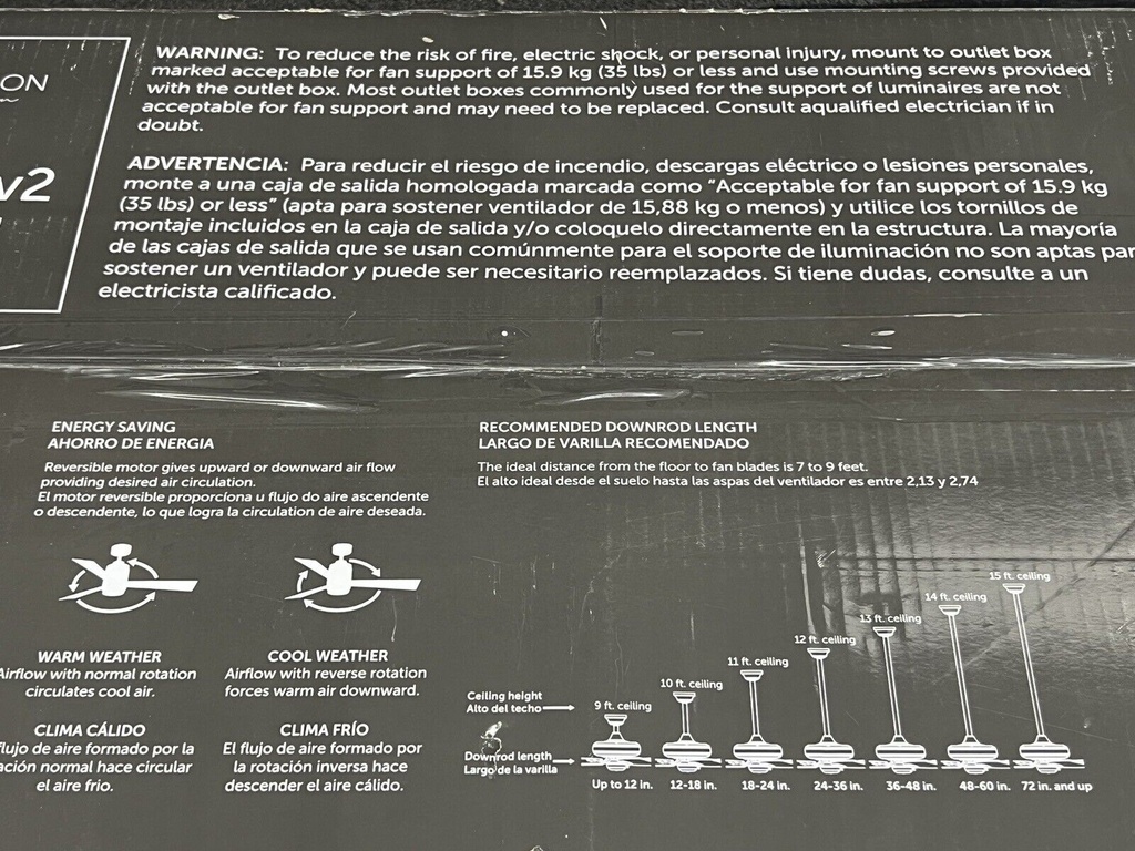 Fanimation Ceiling Fan Studio Collection Slinger V2 72” •BLACK• Remote ~ NEW