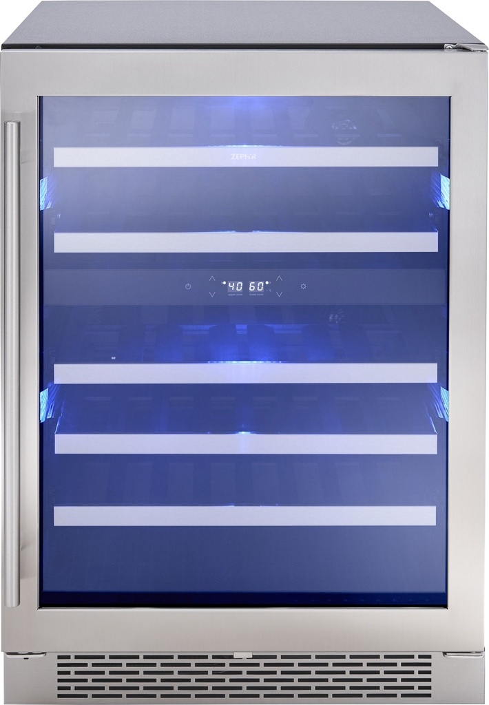 Zephyr PRW24C02BG - 24 Inch Dual Zone Wine Cooler with 45 Bottle Capacity, PreciseTemp™, Active Cooling