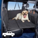 Dog Seat Cover and Bed for Trucks - Back Seat Extender and Hammock for Sierra, Silverado, F150, RAM1500 - Non-Inflatable Pet Mattress (Black)
