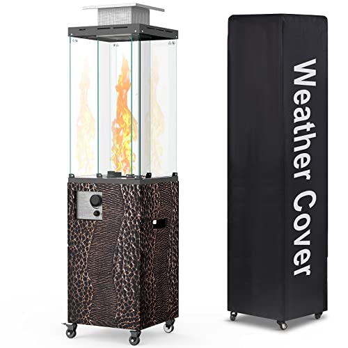 OTSUN 56''Patio Heater,Outdoor Propane Heater with Wheels, 41000 BTU with CSA Certification Gas Fireplace