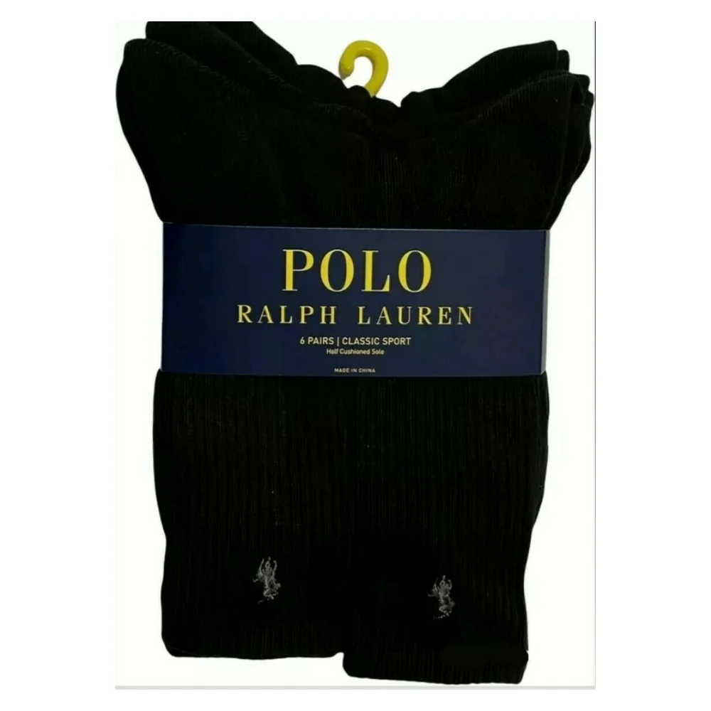 Polo Ralph Lauren - Mens 6 Pack Embroidered Crew Socks