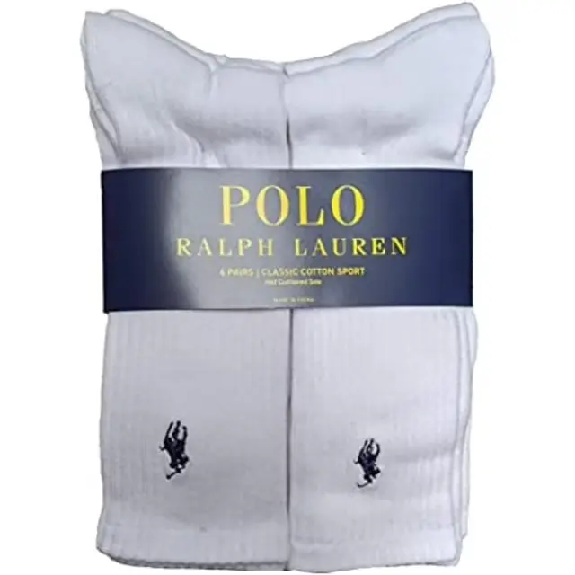 Polo Ralph Lauren - Mens 6 Pack Embroidered Crew Socks
