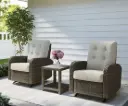 National Brand - Barela 3-piece Outdoor Patio Glider Recliner Set