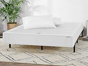 Amazon Basics Smart King Box Spring Bed Base, 7-Inch Height Mattress Foundation