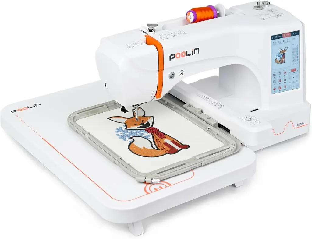 Poolin EOC06 Embroidery Machine with Touchscreen Display