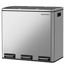 SONGMICS Triple Trash Can, 14.3 Gallon (3 x 18L) Recycling Rubbish Bin