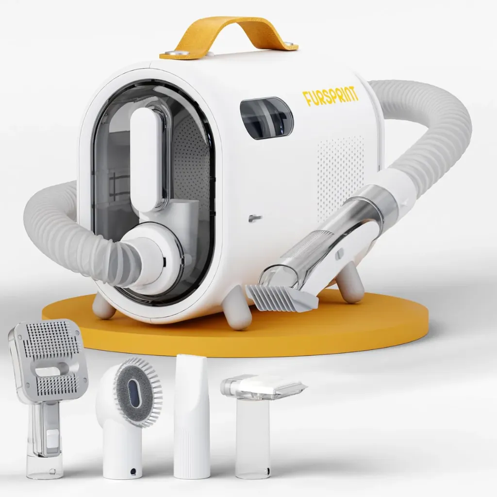 Fursprint Pet Grooming Vacuum Kit - Super-Quiet Dog Hair Vacuum Groomer