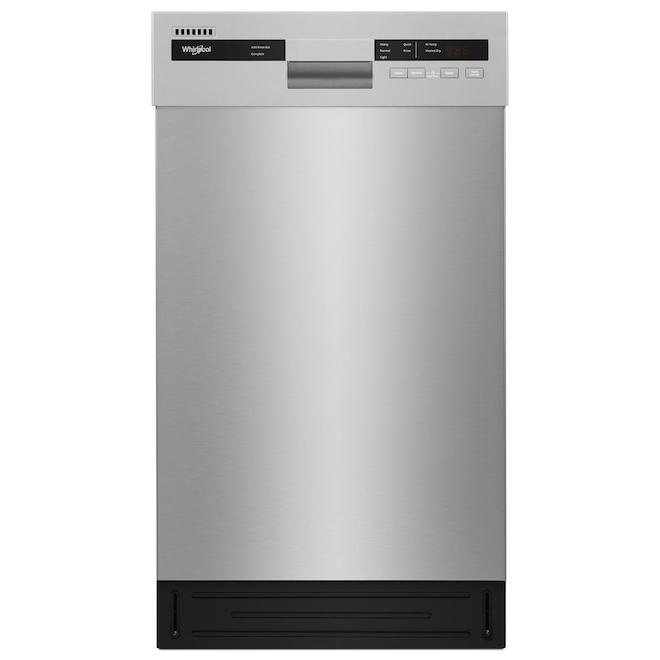 Whirlpool 18 in. Front Standard Built-in Dishwasher in Monochromatic Stainless Cabinet with 5-Cycles 50 DBA