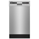 Whirlpool 18 in. Front Standard Built-in Dishwasher in Monochromatic Stainless Cabinet with 5-Cycles 50 DBA