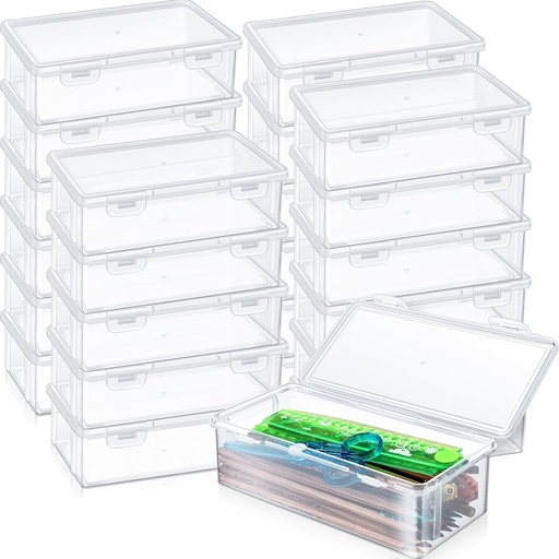 [case-B0CCNTLJ62] Case of 24 - Craft Storage Boxes Empty Plastic Storage Containers for Small Items DIY Crafts Jewelry Art Supplies Office School Home