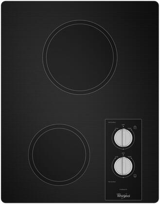 [Whirlpool-W5CE1522FB] Whirlpool W5CE1522FB 15 Inch Electric Smoothtop Style Cooktop with 2 Elements