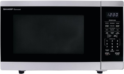[Sharp-SMC1464HS-SALVAGE] Salvage - Sharp (SMC1464HS) 21 Inch 1.4 cu. ft. Capacity Countertop Microwave with 1100 Cooking Watts, in Stainless Steel